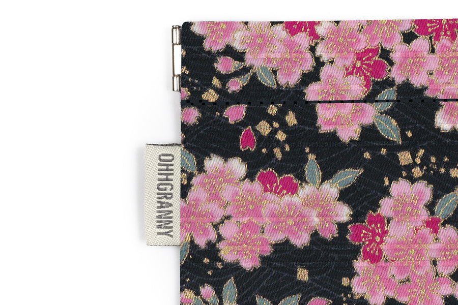 Cherry Blossom on Wave (Black)
