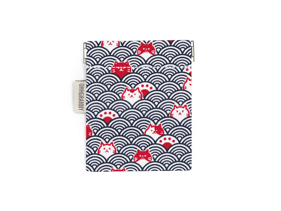 Seigaiha Neko (Navy)